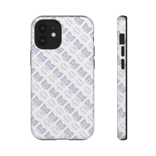 Pop Art Soup Can Pattern Tough Cell Phone Case Silver on White - Image 29