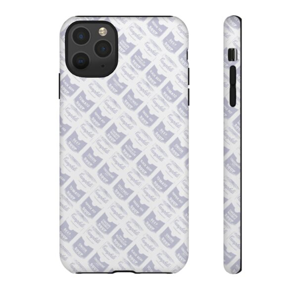 Pop Art Soup Can Pattern Tough Cell Phone Case Silver on White - Image 22