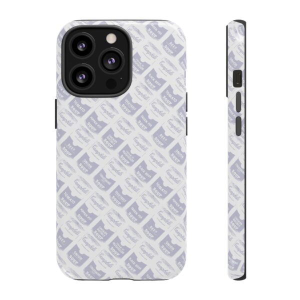 Pop Art Soup Can Pattern Tough Cell Phone Case Silver on White - Image 41