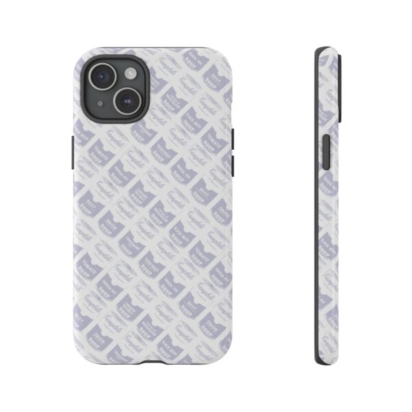 Pop Art Soup Can Pattern Tough Cell Phone Case Silver on White - Image 103