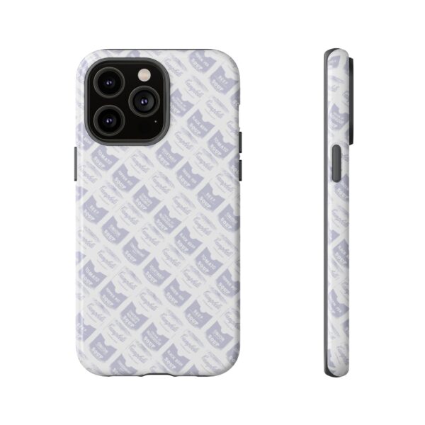 Pop Art Soup Can Pattern Tough Cell Phone Case Silver on White - Image 77