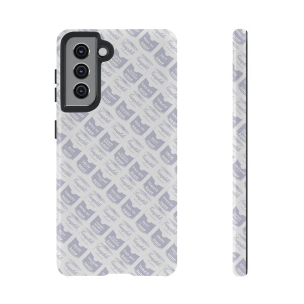 Pop Art Soup Can Pattern Tough Cell Phone Case Silver on White - Image 45