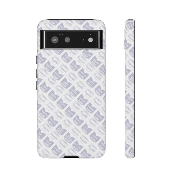 Pop Art Soup Can Pattern Tough Cell Phone Case Silver on White - Image 54