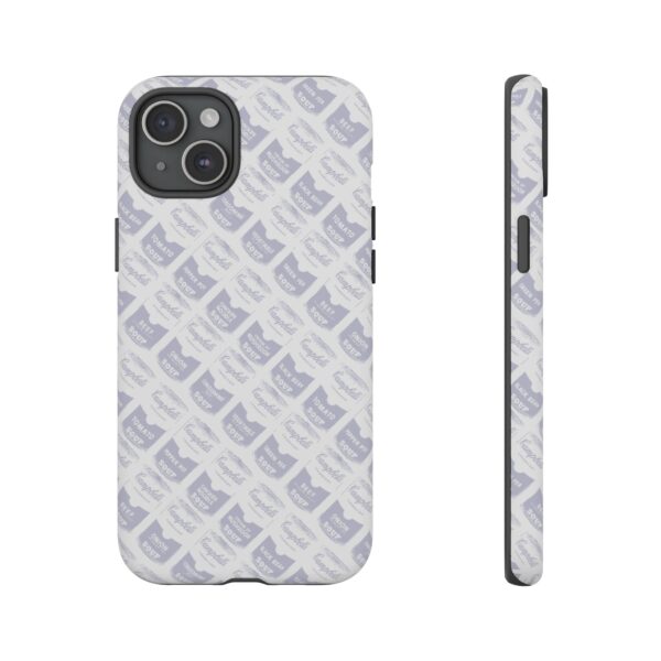 Pop Art Soup Can Pattern Tough Cell Phone Case Silver on White - Image 104