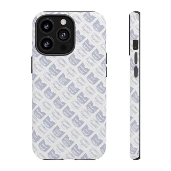 Pop Art Soup Can Pattern Tough Cell Phone Case Silver on White - Image 42