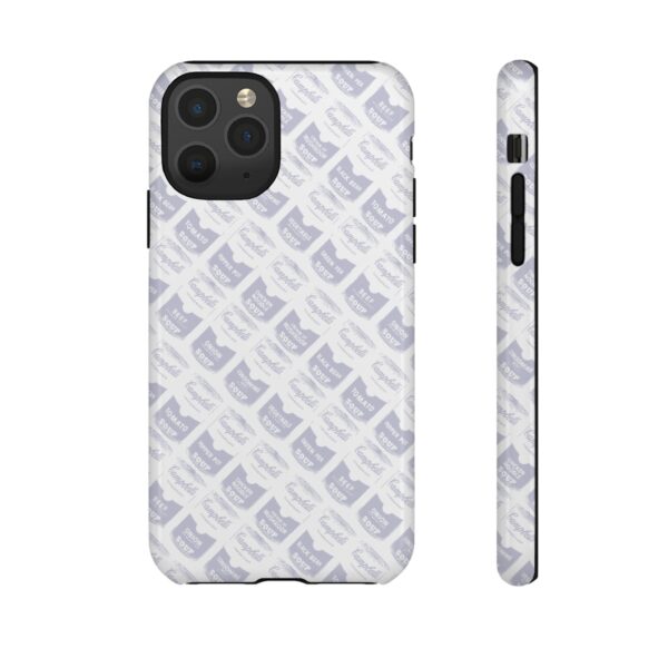 Pop Art Soup Can Pattern Tough Cell Phone Case Silver on White - Image 19