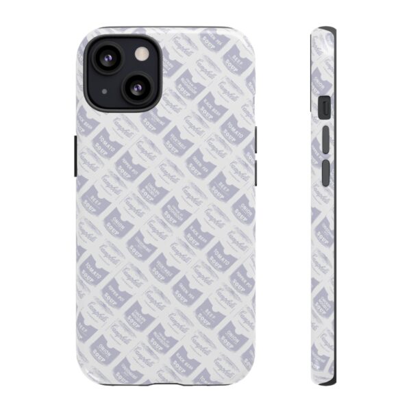 Pop Art Soup Can Pattern Tough Cell Phone Case Silver on White - Image 37