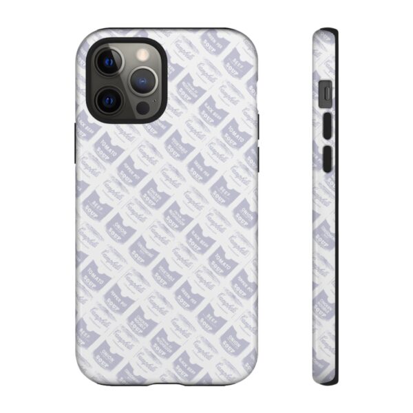 Pop Art Soup Can Pattern Tough Cell Phone Case Silver on White - Image 33