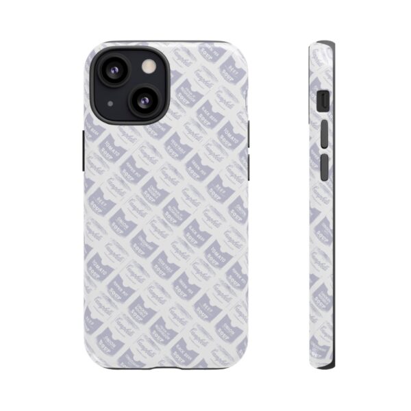 Pop Art Soup Can Pattern Tough Cell Phone Case Silver on White - Image 39