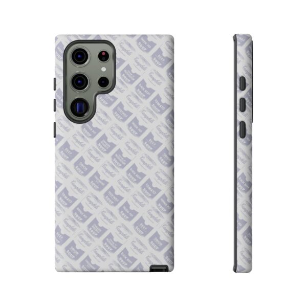 Pop Art Soup Can Pattern Tough Cell Phone Case Silver on White - Image 91