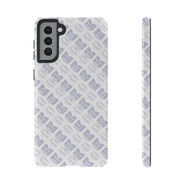 Pop Art Soup Can Pattern Tough Cell Phone Case Silver on White - Image 47