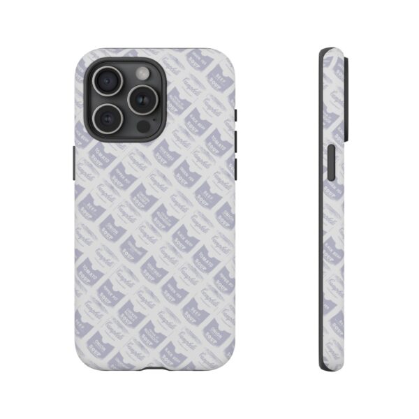 Pop Art Soup Can Pattern Tough Cell Phone Case Silver on White - Image 108