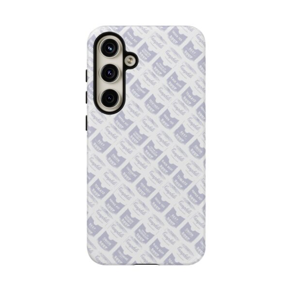 Pop Art Soup Can Pattern Tough Cell Phone Case Silver on White - Image 115