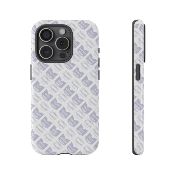 Pop Art Soup Can Pattern Tough Cell Phone Case Silver on White - Image 105