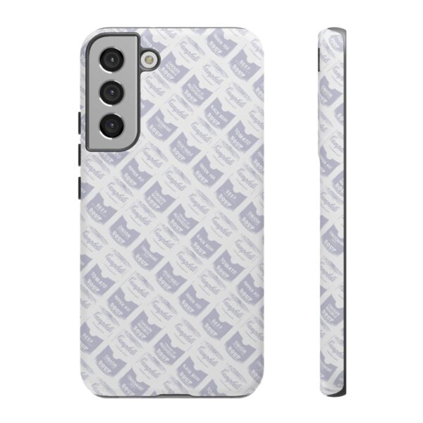 Pop Art Soup Can Pattern Tough Cell Phone Case Silver on White - Image 62