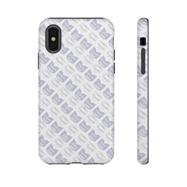 Pop Art Soup Can Pattern Tough Cell Phone Case Silver on White - Image 9