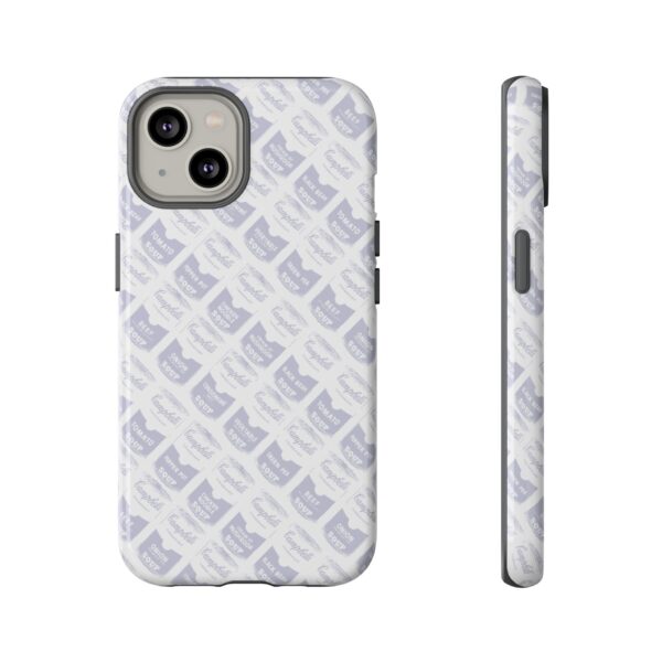 Pop Art Soup Can Pattern Tough Cell Phone Case Silver on White - Image 65