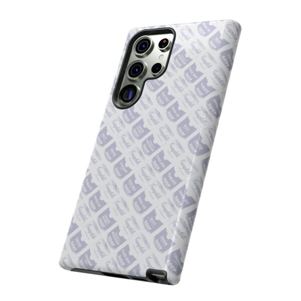 Pop Art Soup Can Pattern Tough Cell Phone Case Silver on White - Image 90