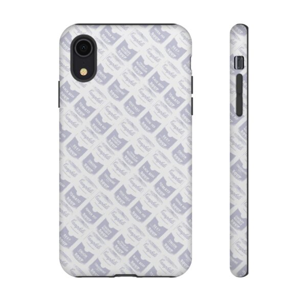 Pop Art Soup Can Pattern Tough Cell Phone Case Silver on White - Image 8