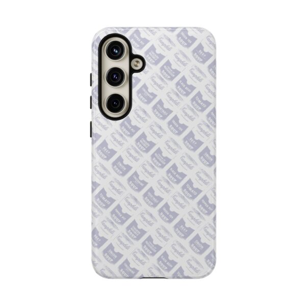 Pop Art Soup Can Pattern Tough Cell Phone Case Silver on White - Image 113