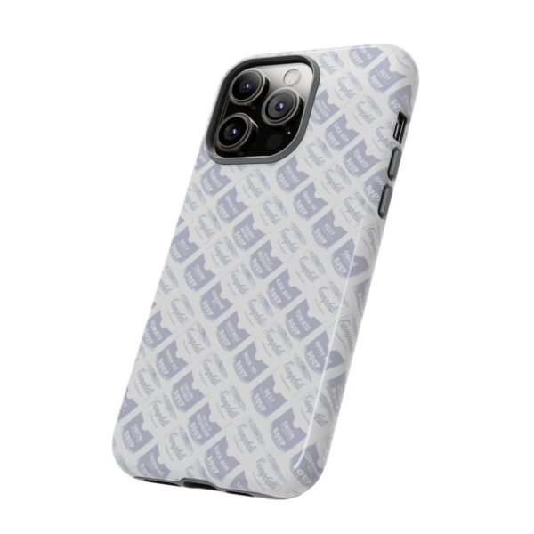 Pop Art Soup Can Pattern Tough Cell Phone Case Silver on White - Image 78