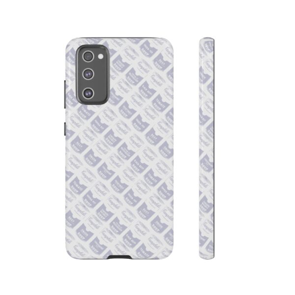 Pop Art Soup Can Pattern Tough Cell Phone Case Silver on White - Image 55