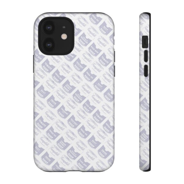 Pop Art Soup Can Pattern Tough Cell Phone Case Silver on White - Image 32