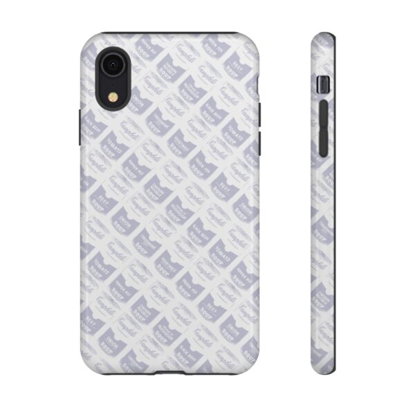 Pop Art Soup Can Pattern Tough Cell Phone Case Silver on White - Image 7