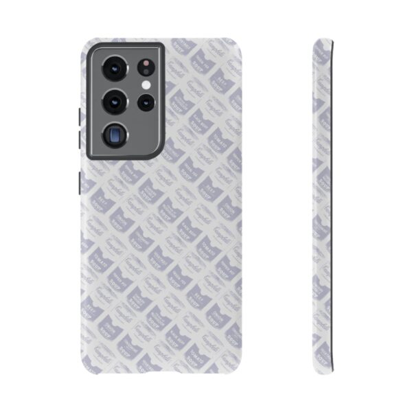 Pop Art Soup Can Pattern Tough Cell Phone Case Silver on White - Image 49