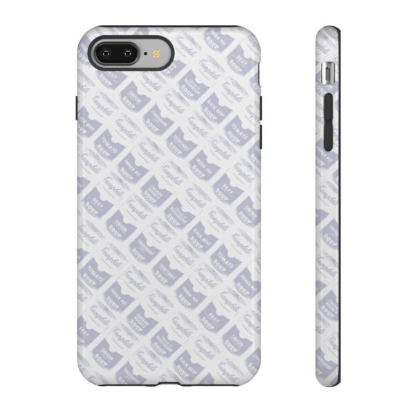 Pop Art Soup Can Pattern Tough Cell Phone Case Silver on White - Image 3