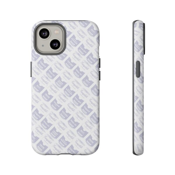 Pop Art Soup Can Pattern Tough Cell Phone Case Silver on White - Image 67