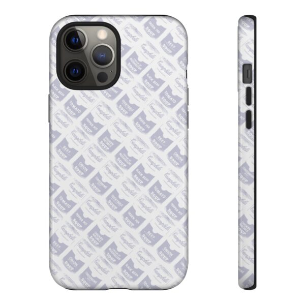 Pop Art Soup Can Pattern Tough Cell Phone Case Silver on White - Image 35