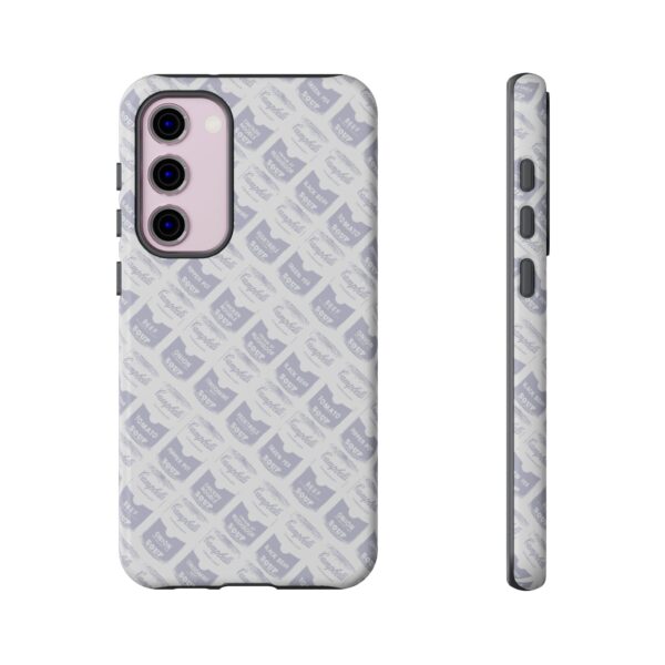 Pop Art Soup Can Pattern Tough Cell Phone Case Silver on White - Image 85