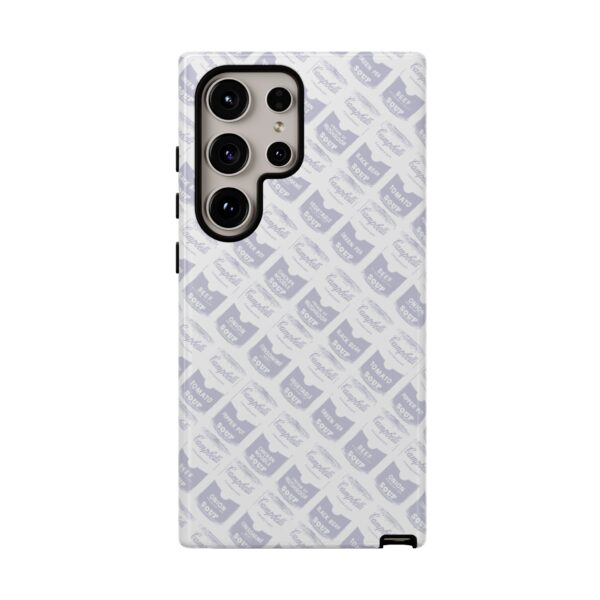 Pop Art Soup Can Pattern Tough Cell Phone Case Silver on White - Image 117