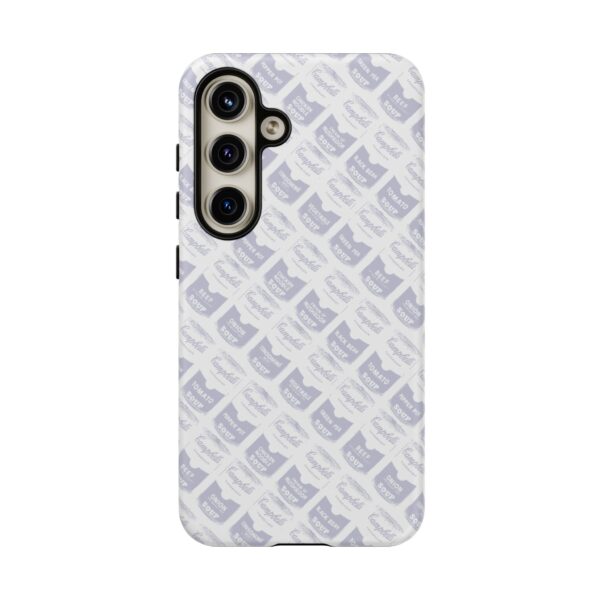 Pop Art Soup Can Pattern Tough Cell Phone Case Silver on White - Image 111