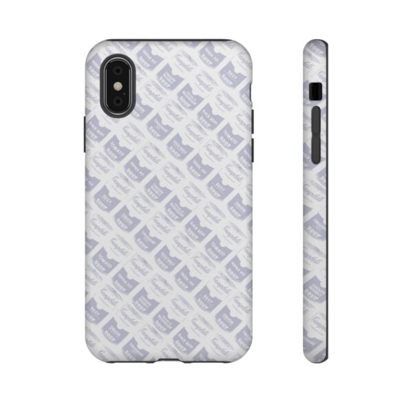 Pop Art Soup Can Pattern Tough Cell Phone Case Silver on White - Image 10