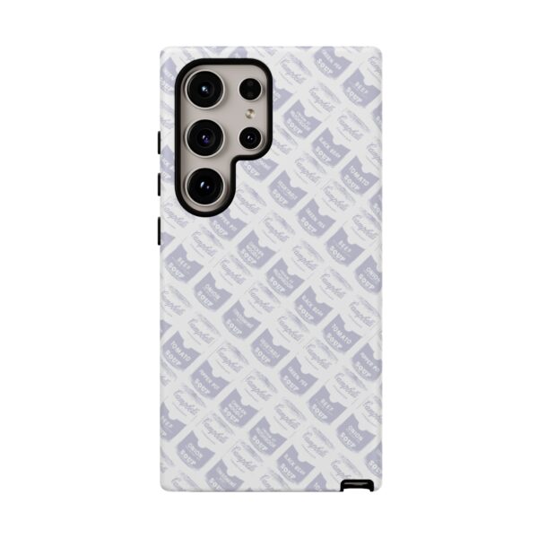 Pop Art Soup Can Pattern Tough Cell Phone Case Silver on White - Image 119