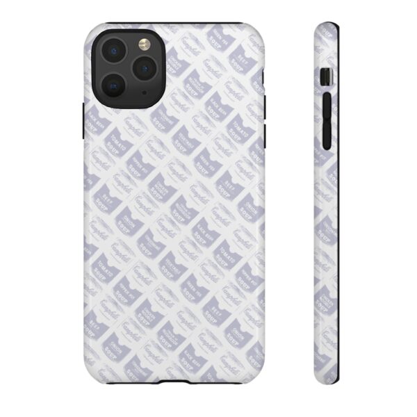 Pop Art Soup Can Pattern Tough Cell Phone Case Silver on White - Image 21