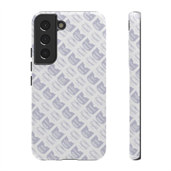 Pop Art Soup Can Pattern Tough Cell Phone Case Silver on White - Image 60