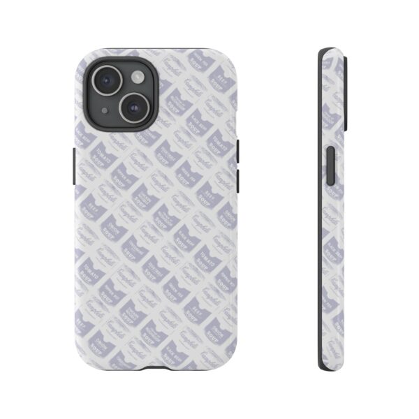 Pop Art Soup Can Pattern Tough Cell Phone Case Silver on White - Image 101