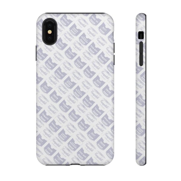 Pop Art Soup Can Pattern Tough Cell Phone Case Silver on White - Image 12