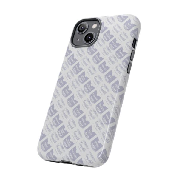 Pop Art Soup Can Pattern Tough Cell Phone Case Silver on White - Image 74