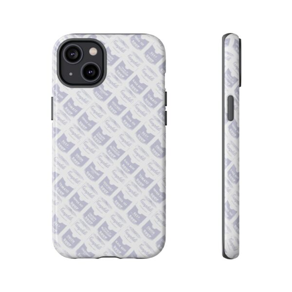 Pop Art Soup Can Pattern Tough Cell Phone Case Silver on White - Image 73