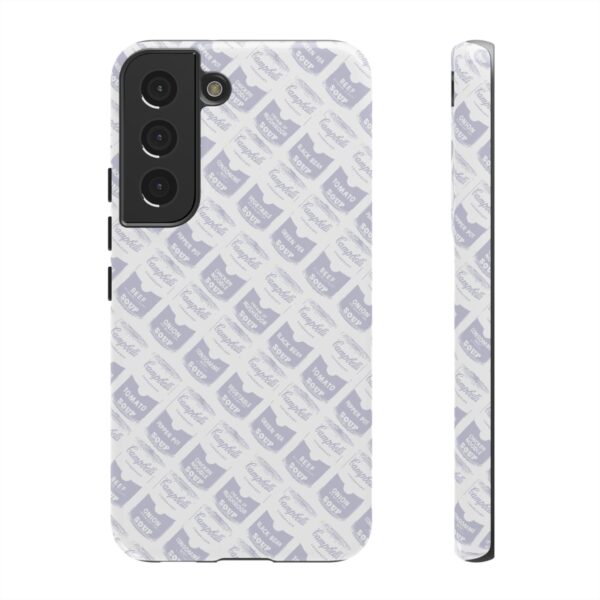 Pop Art Soup Can Pattern Tough Cell Phone Case Silver on White - Image 59