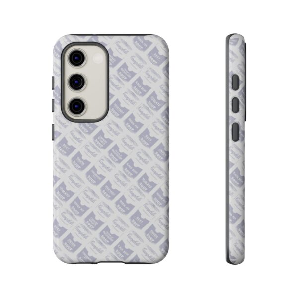 Pop Art Soup Can Pattern Tough Cell Phone Case Silver on White - Image 81