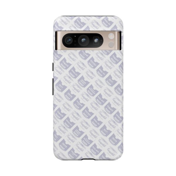 Pop Art Soup Can Pattern Tough Cell Phone Case Silver on White - Image 123