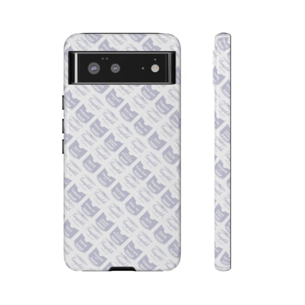 Pop Art Soup Can Pattern Tough Cell Phone Case Silver on White - Image 53