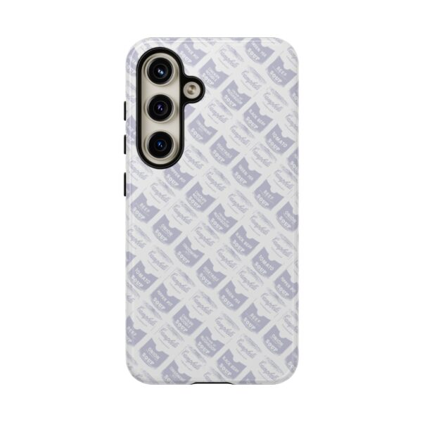 Pop Art Soup Can Pattern Tough Cell Phone Case Silver on White - Image 109