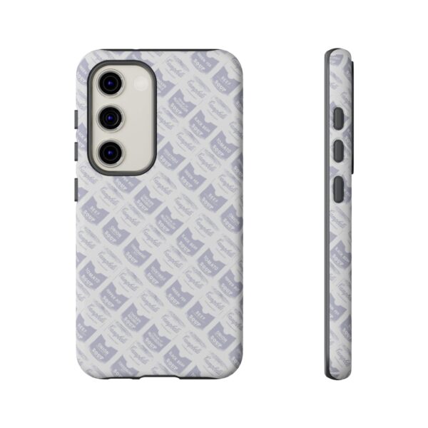 Pop Art Soup Can Pattern Tough Cell Phone Case Silver on White - Image 83