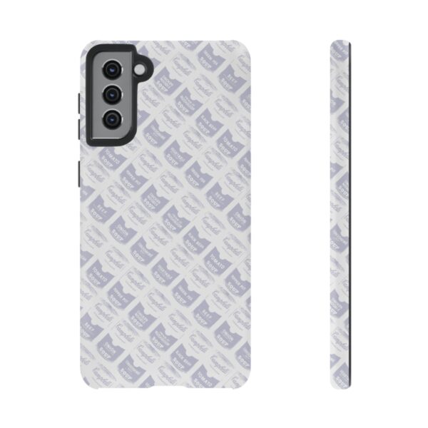 Pop Art Soup Can Pattern Tough Cell Phone Case Silver on White - Image 48